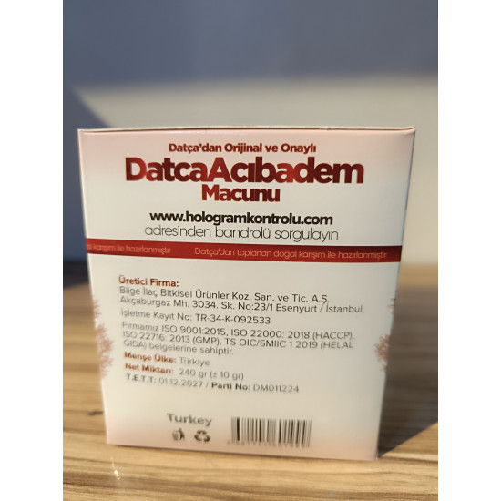 Datça Acı Badem Macunu 240 gr