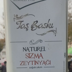 Naturel Sızma Soğuk Sıkım Taş Baskı Zeytin Yağı 5 LT Teneke